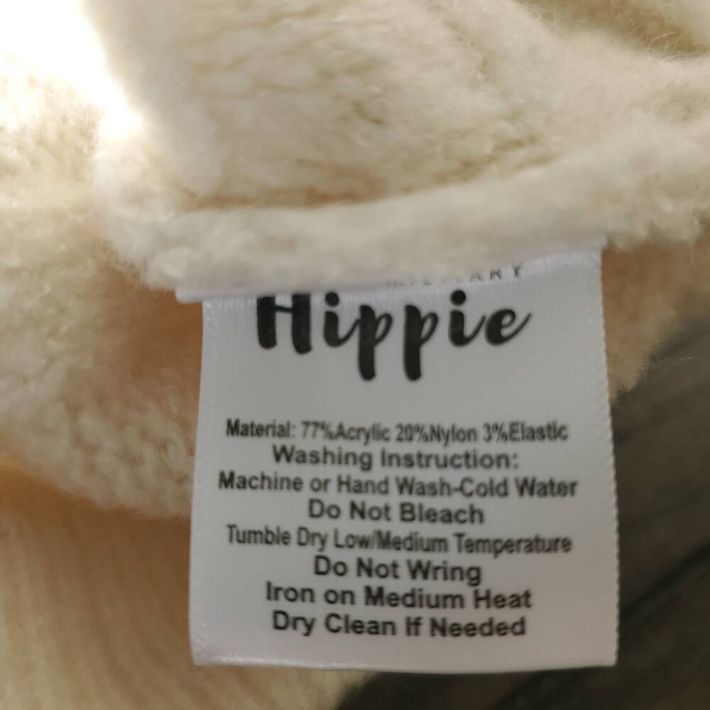 Military Hippie Forever Roses Cream Knit Sweater Size S NWT - Picture 8 of 8